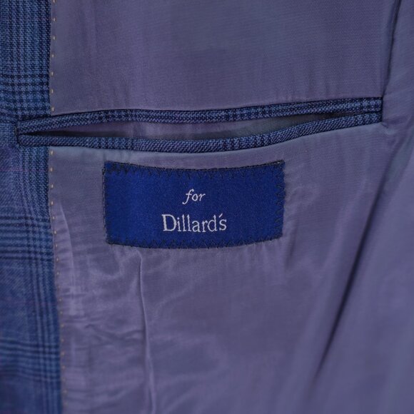 Hart Schaffner Marx Wool Blue Plaid W/ Purple Windowpane Blazer / Sport Coat 42R - Picture 9 of 13